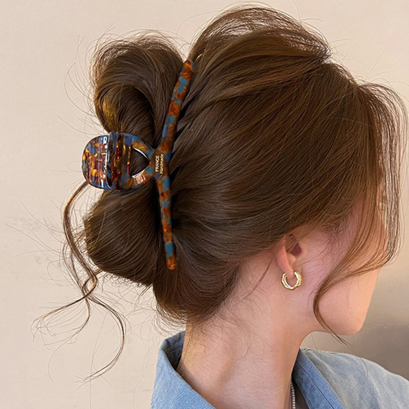 Travel Accessories Aesthetic - 2026年韓国シリーズ酢酸ヘアクリップ レディース 高級大型シャーククリップ 後頭部ヘアボリュームアップ 多機能アクセサリー ギフト