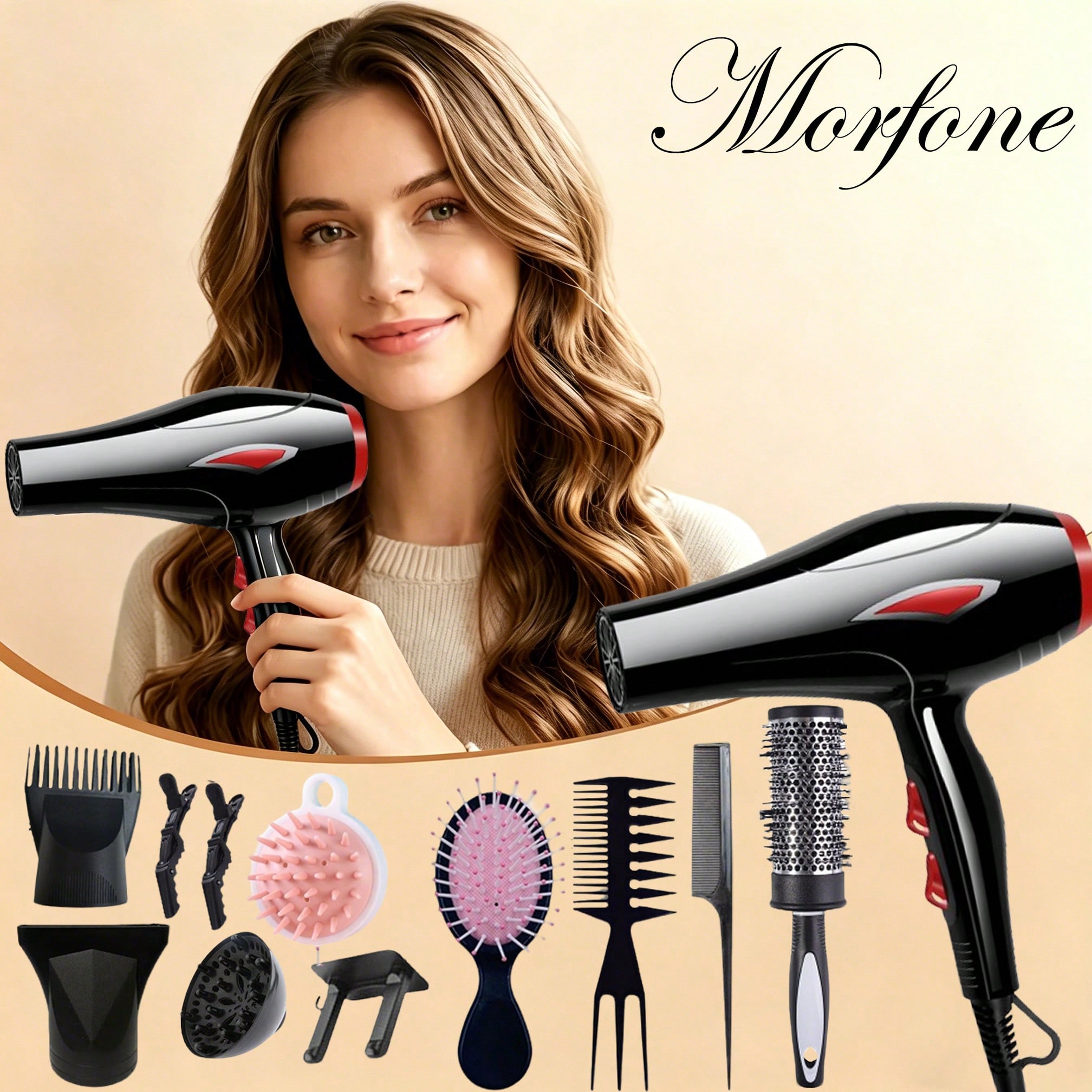 Travel Accessories As Gifts - オールインワンのハイエンド家庭用プロ仕様ヘアドライヤー。 ヘアドライヤーと、ヘアコーム、ヘアクリップ、ノズルなど、さまざまなアクセサリーがセットになった商品。 家族での使用や旅行に最適。大切な人への、お祝いの気持ちを込めたヘアケアギフトとして。