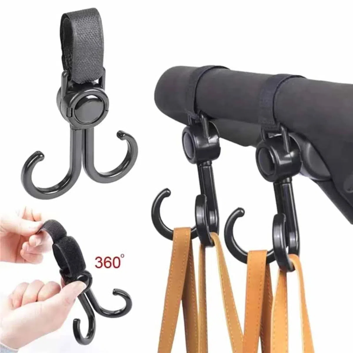回転可能なダブルフック​​ベビーカートラベルアクセサリーショ - Travel Accessories Baby のレビューと価格