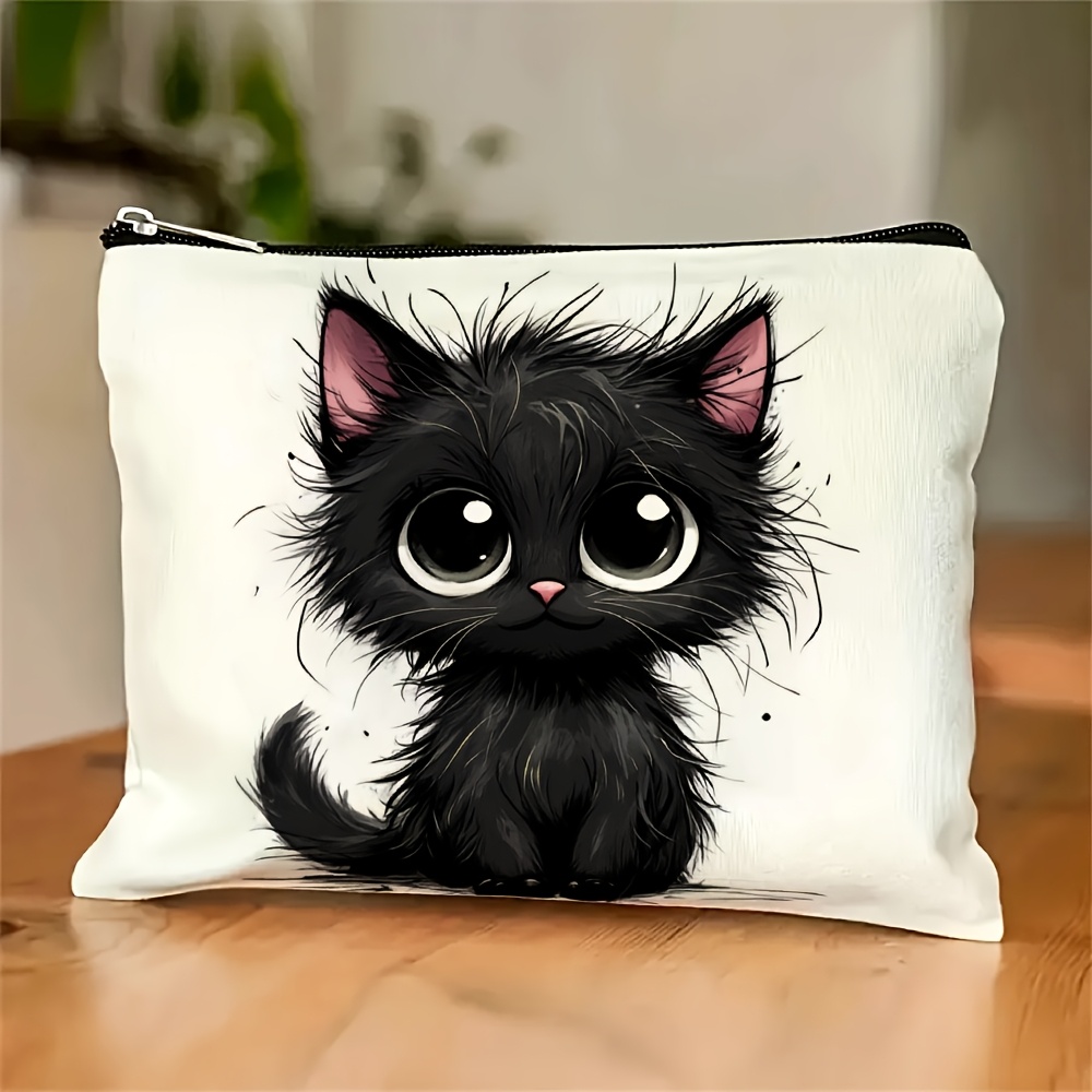 かわいい猫のプリントが施された化粧品バッグ - 多機能ジッパ - Travel Accessories Jewelry のレビューと価格