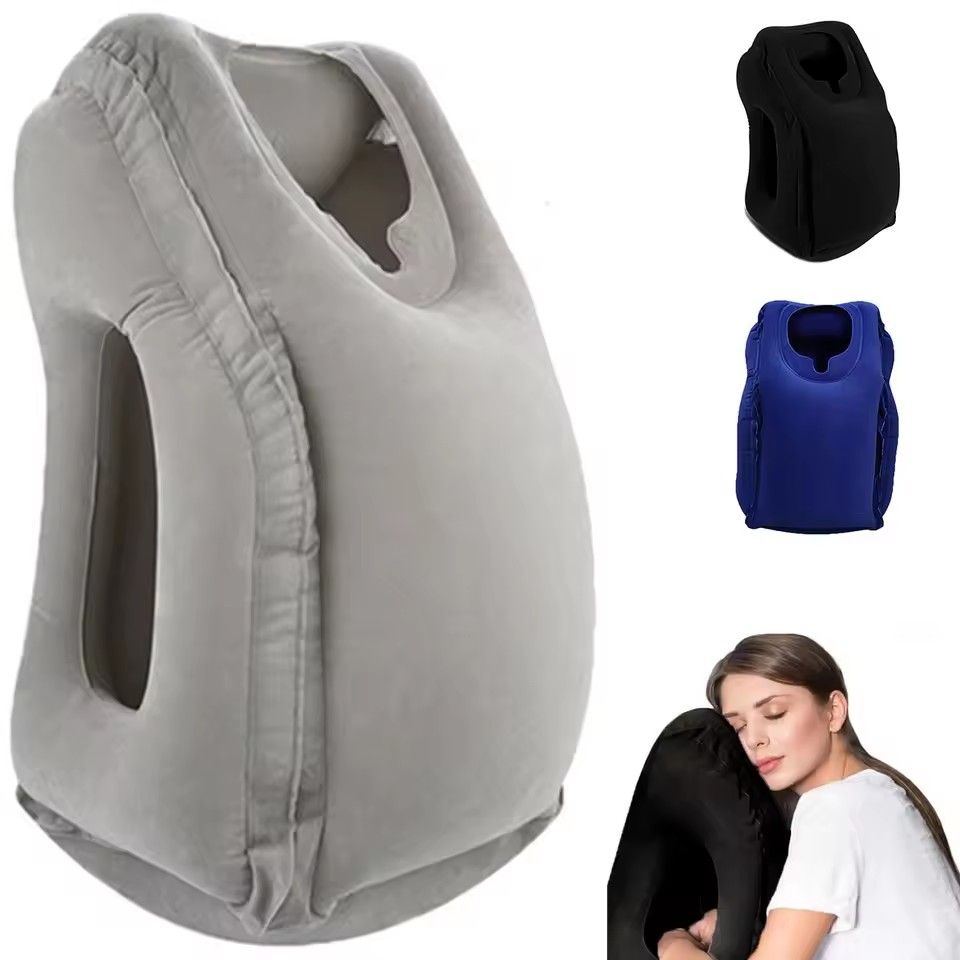 インフレータブルトラベルピロー、首と頭をサポートするトラベル - Travel Accessories Long Flight のレビューと価格