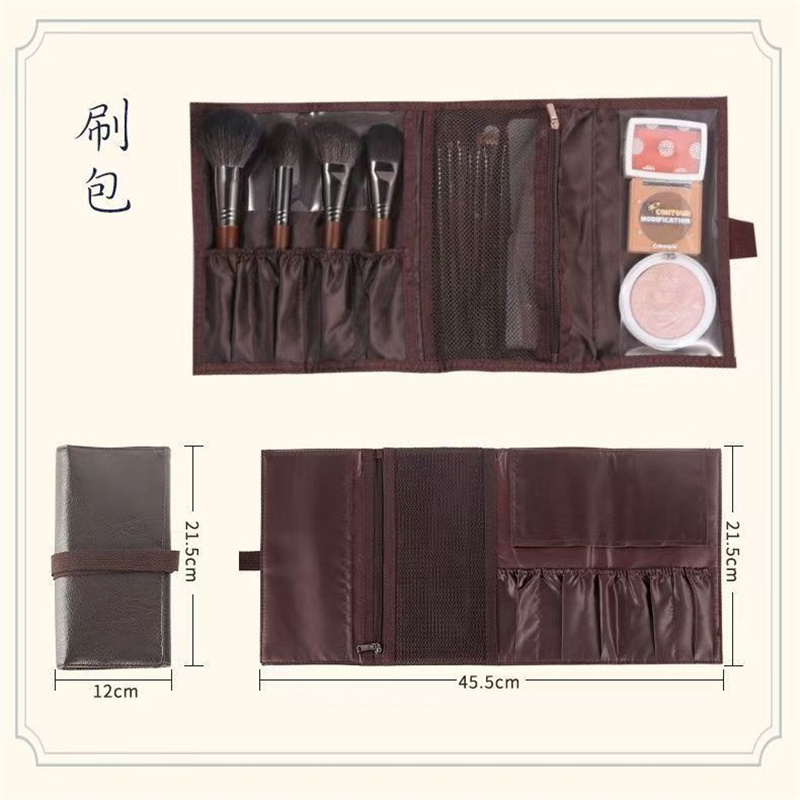PUレザー製メイクブラシロールバッグ、折りたたみ式化粧ブラシ - Travel Accessories Organizer Bag のレビューと価格