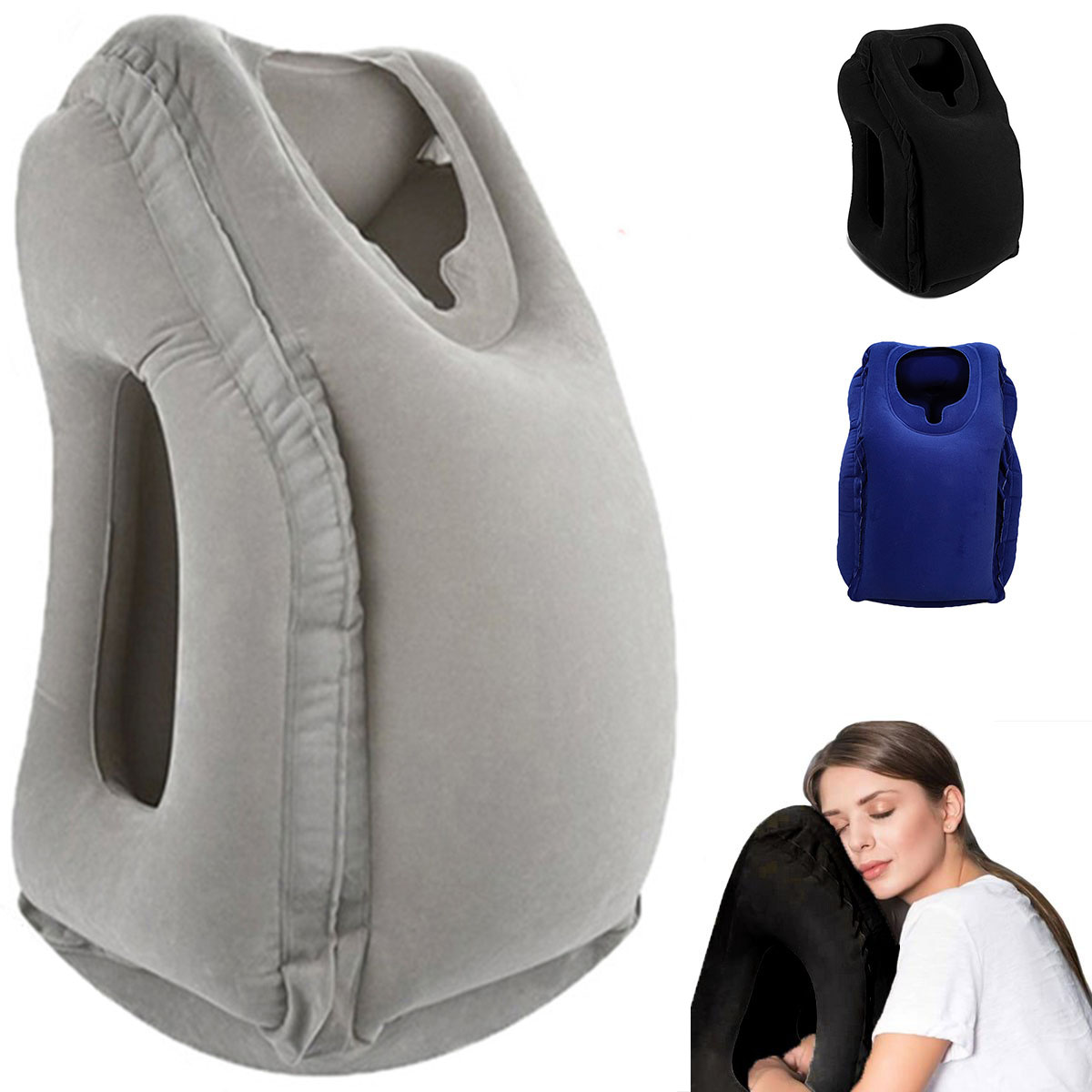 インフレータブルトラベルピロー、首と頭をサポートするトラベル - Travel Accessories Long Flight のレビューと価格