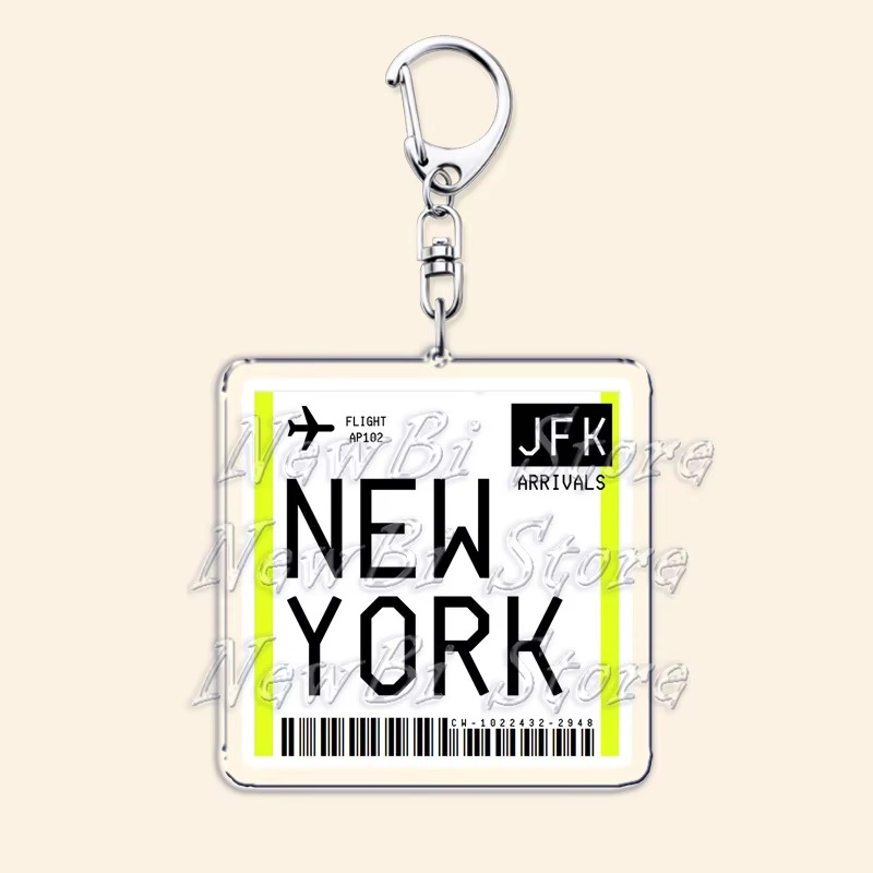 旅行用航空券、搭乗券、キーホルダー。ロンドン、パリ、東京、ニ - Travel Accessories Jewelry のレビューと価格
